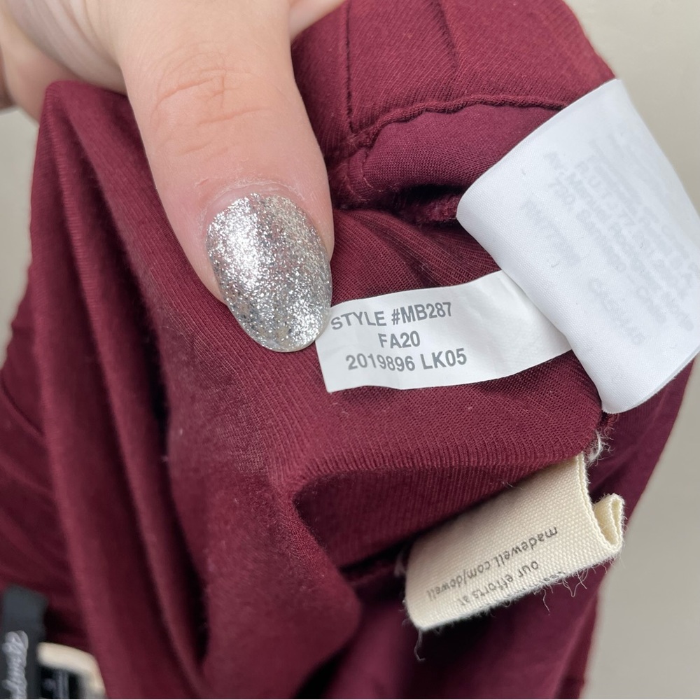 Madewell Drapey Seamed Track Trousers Maroon Burgundy Small - Picture 7 of 7